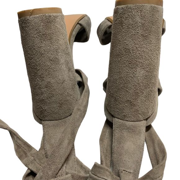 Steve Madden Christey Block Heel Size 6.5 Leg Wrap Strap Suede 4" Heel - Picture 8 of 9